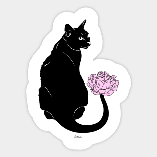 Flower Cat Pink Sticker